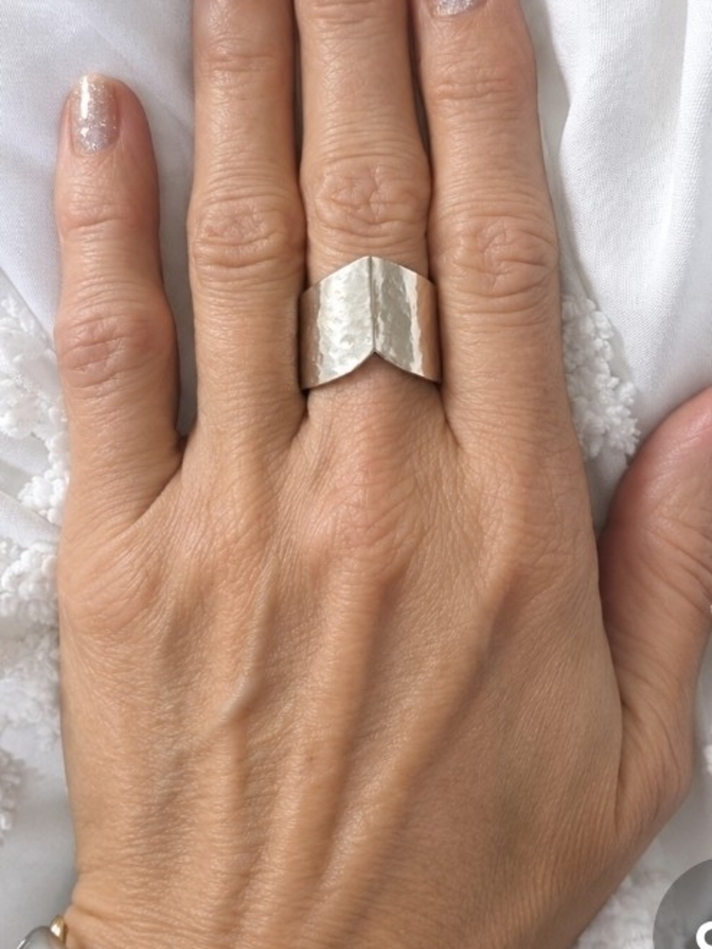 Silpada Hammered Chevron Sterling Silver Ring Size 11